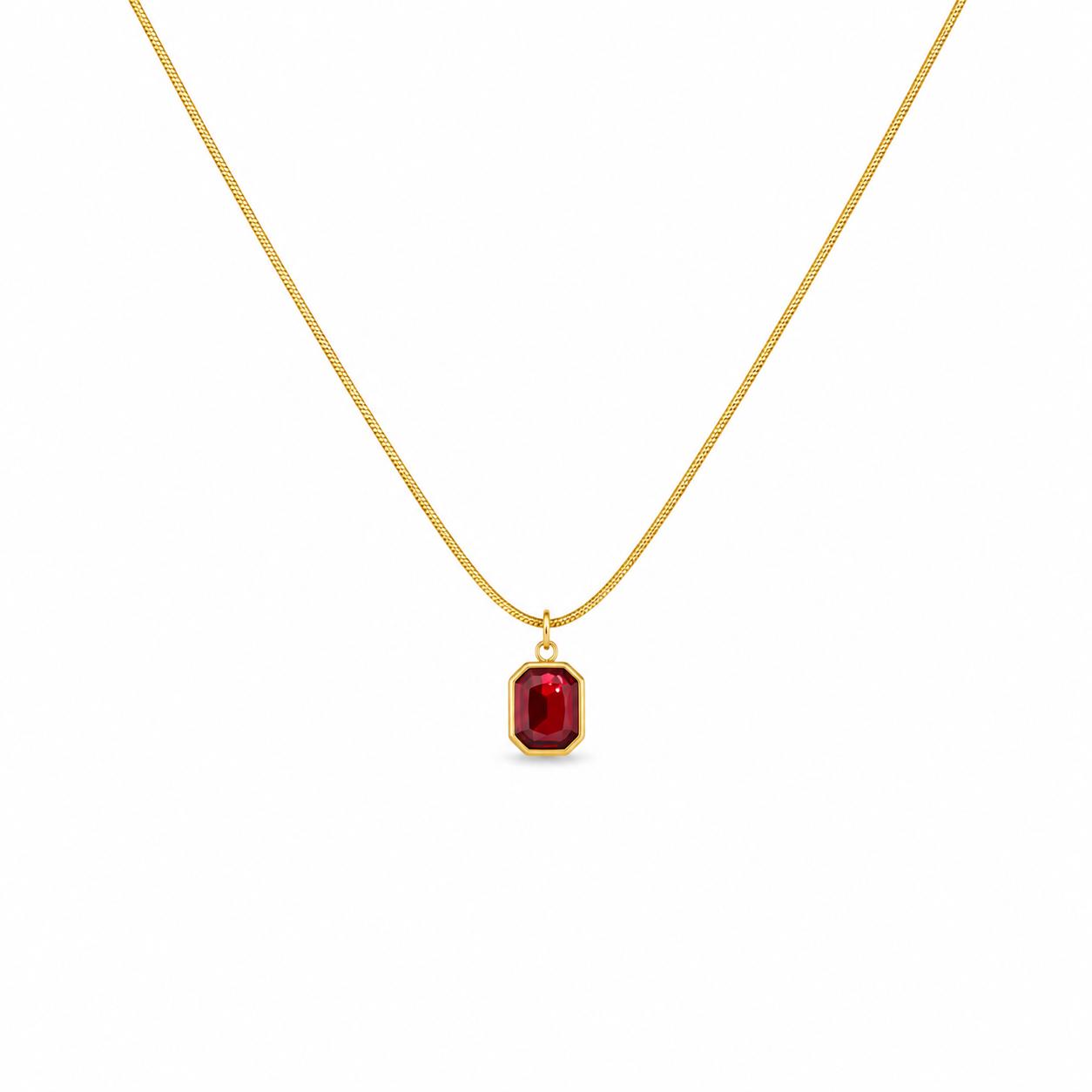 Red Stone Gold Necklace