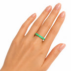 Green Elegance Gold Ring (Adjustable size)