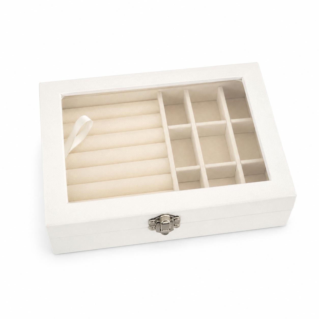 Cream Velvet Large Jewellery Box