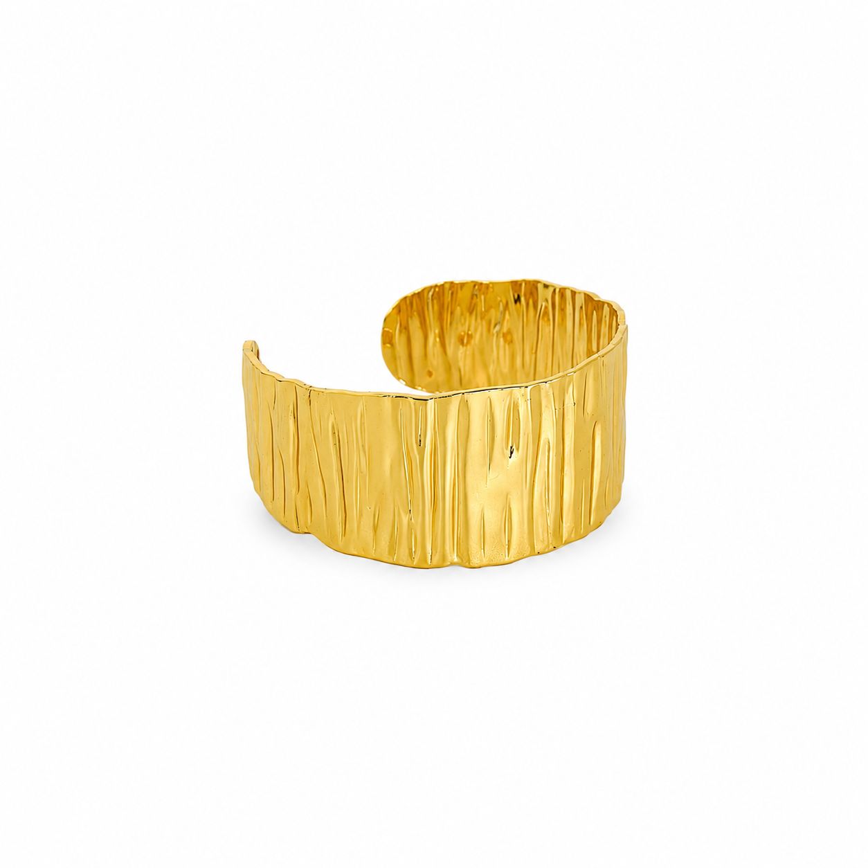 Ripple Gold Bangle Bracelet (Adjustable Size)