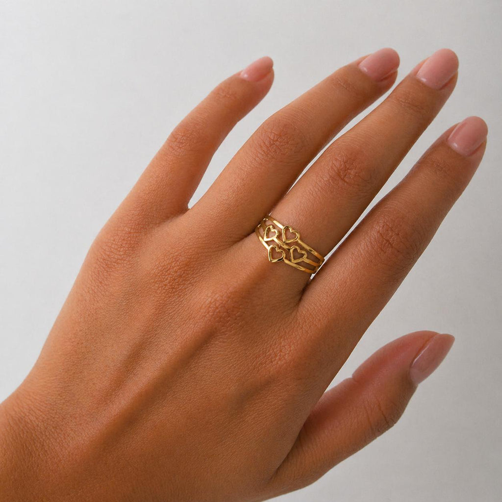 Zella Heart Gold Ring