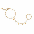 Daisy Stone Gold Hand Chain (Ring With Bracelet)