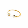 Double Stone Gold Thin Wrist Bangle Bracelet
