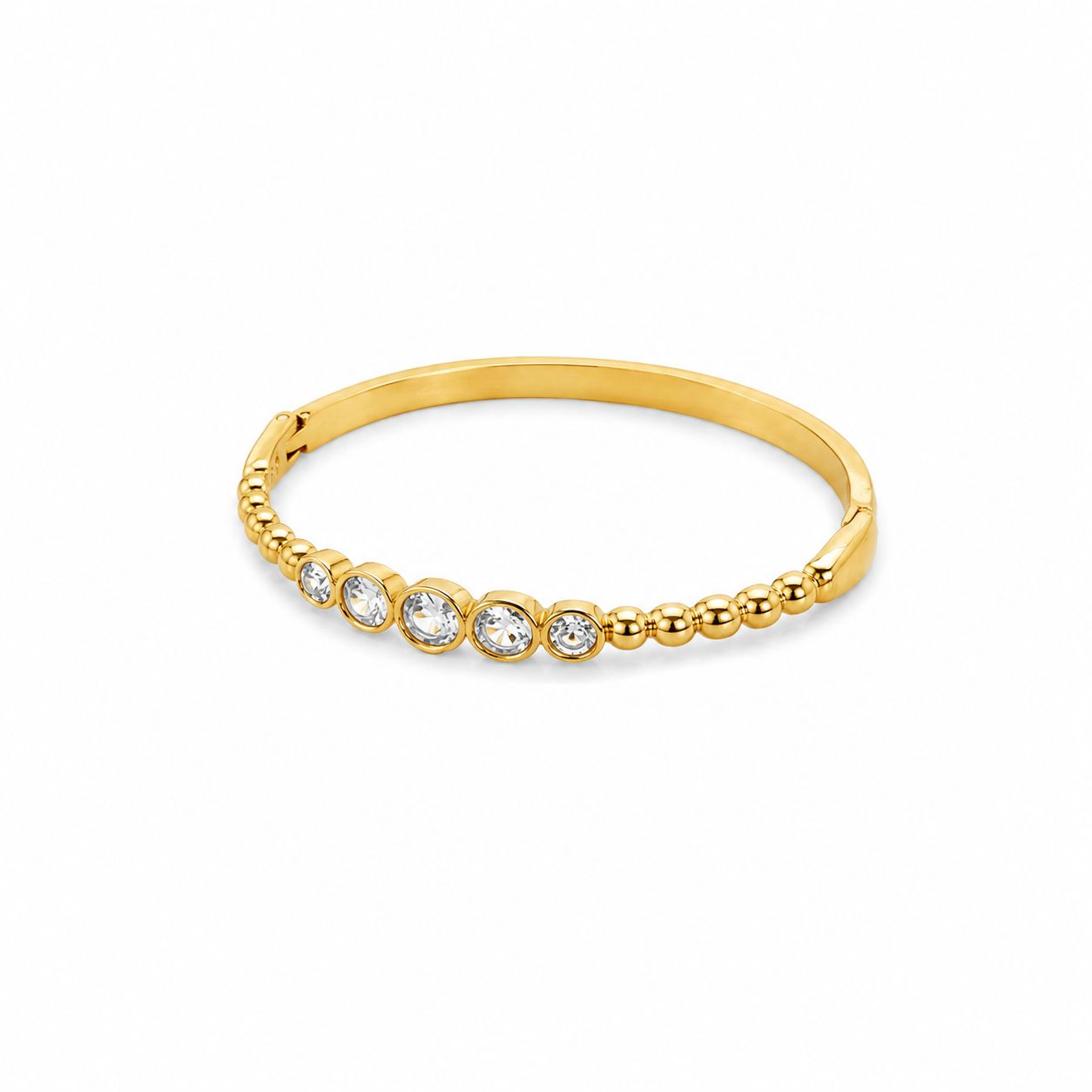 Five Stone Gold Bangle Bracelet