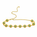 Blue Stone Gold Waist Belt