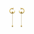 Fancy Ball Hanging Gold Earrings