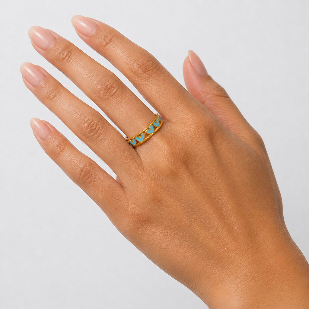 Blue Gold Ring (Adjustable size)