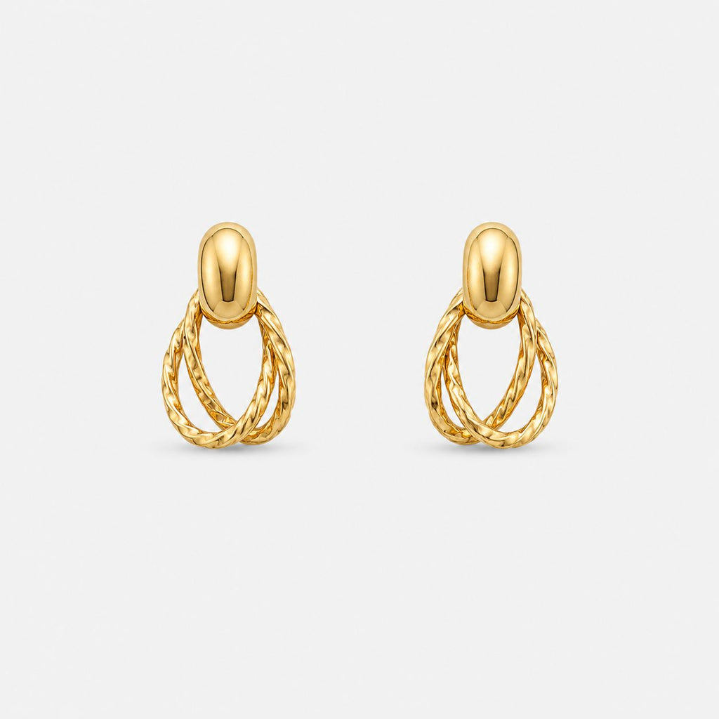 Double loop Gold Earrings