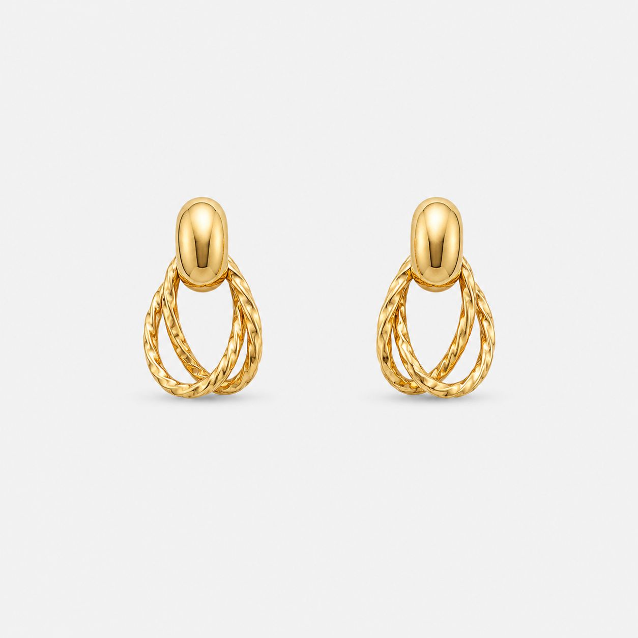 Double loop Gold Earrings