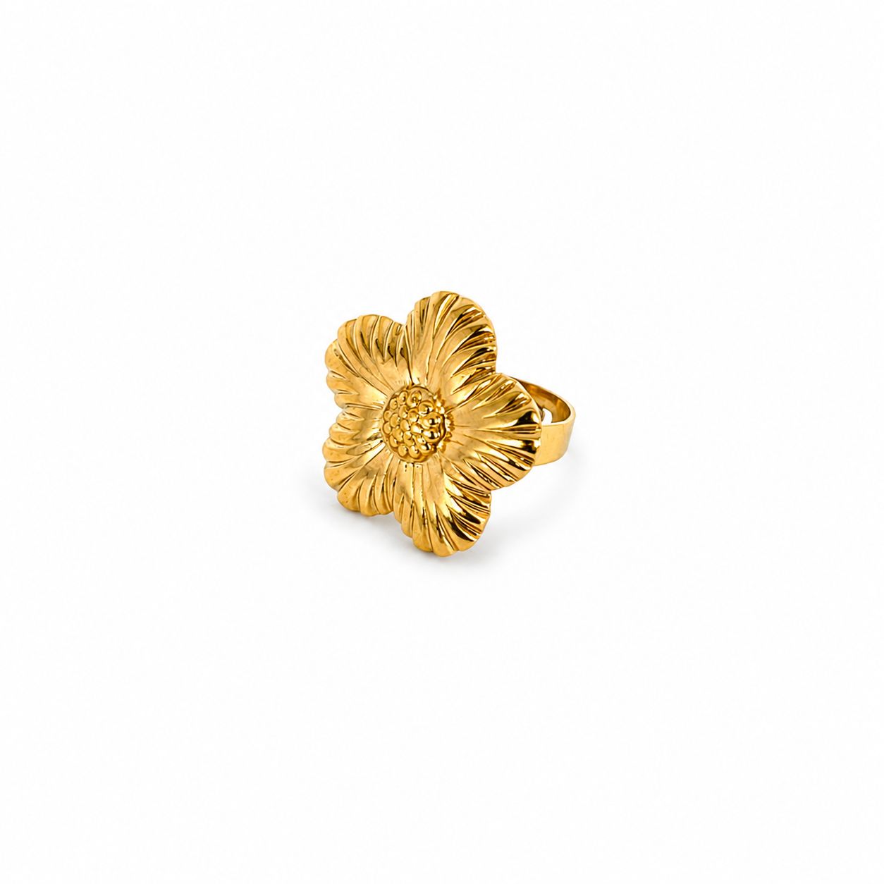 Flower Gold Ring (Adjustable Size)