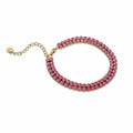 Double Pink Stone Gold Bracelet