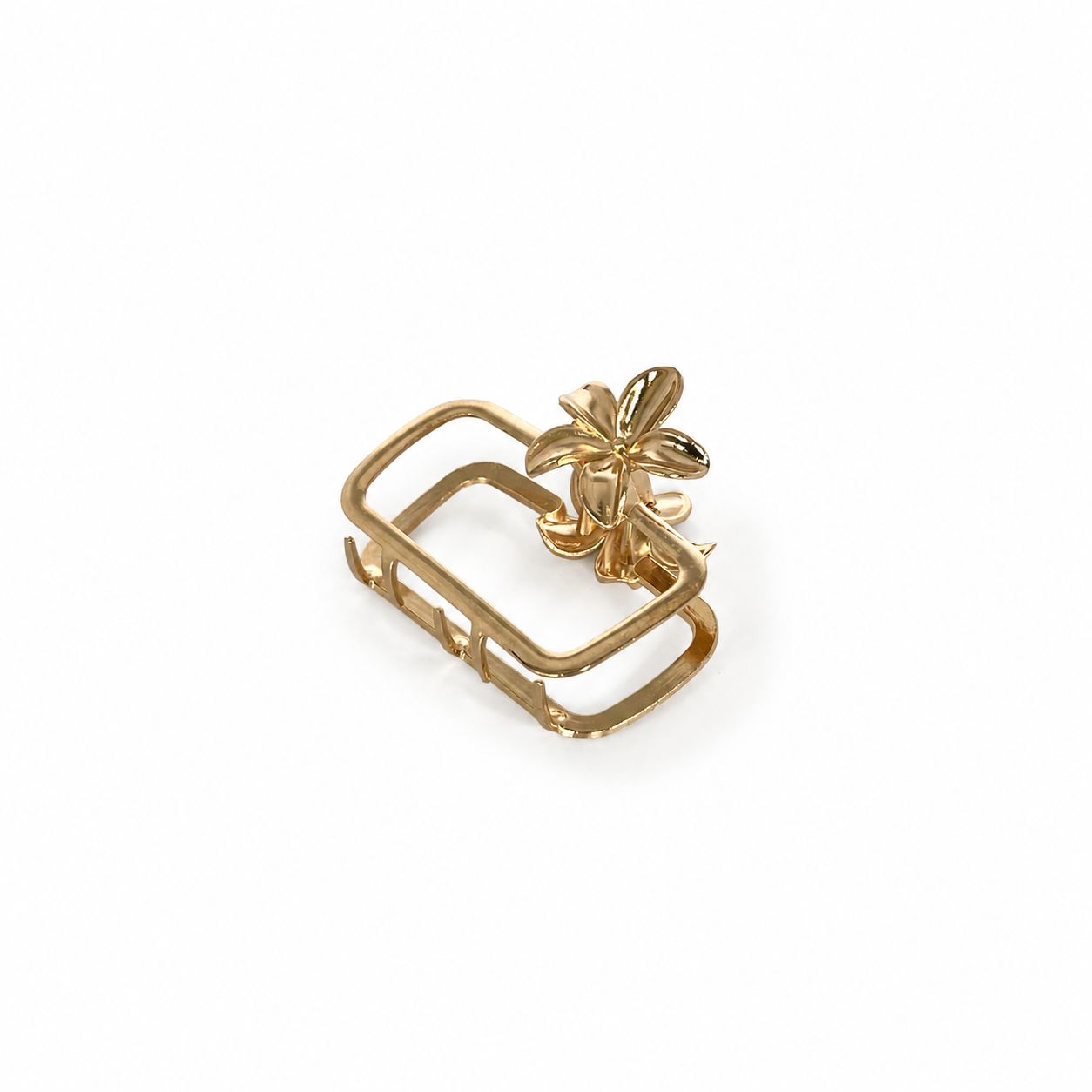 Flower Rectangle Hair Clip