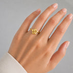 Flower Gold Ring (Adjustable Size)