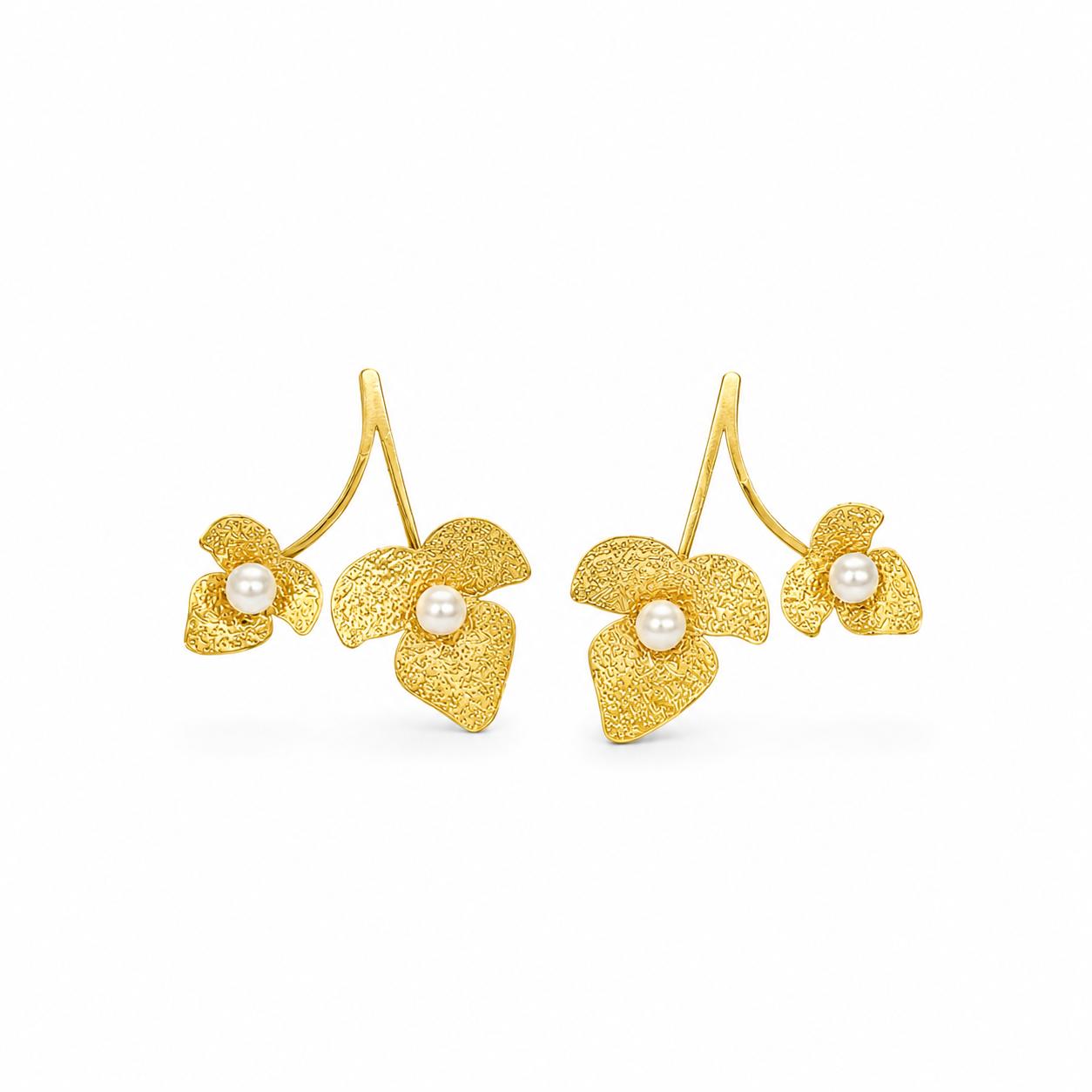 Autumn pearl Gold Earrings
