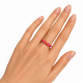 Pink Elegant Stacy Gold Ring (Adjustable size)