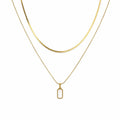 White Layered Snake Chain Gold Necklace