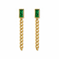 Green Stone Gold Earrings