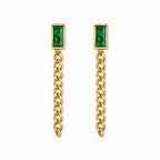 Green Stone Gold Earrings