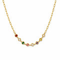 Multi Stone Gold Necklace