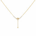 Heart Pearl Drop Gold Necklace