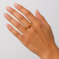 Red Heart Gold Ring (Adjustable size)
