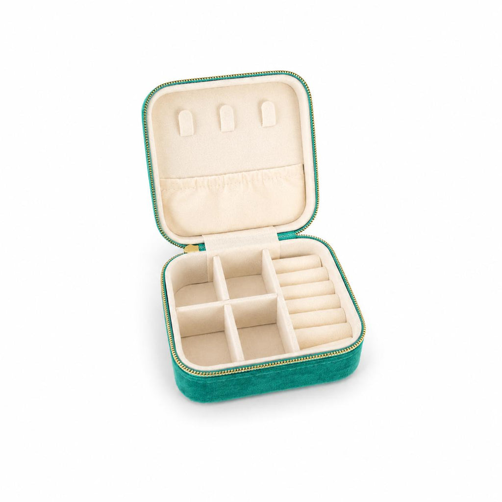 Dark Green Velvet Jewellery Box